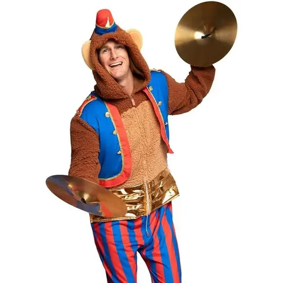 New Adult Mens XL Clapping Monkey Halloween Costume - Picture 4 of 6